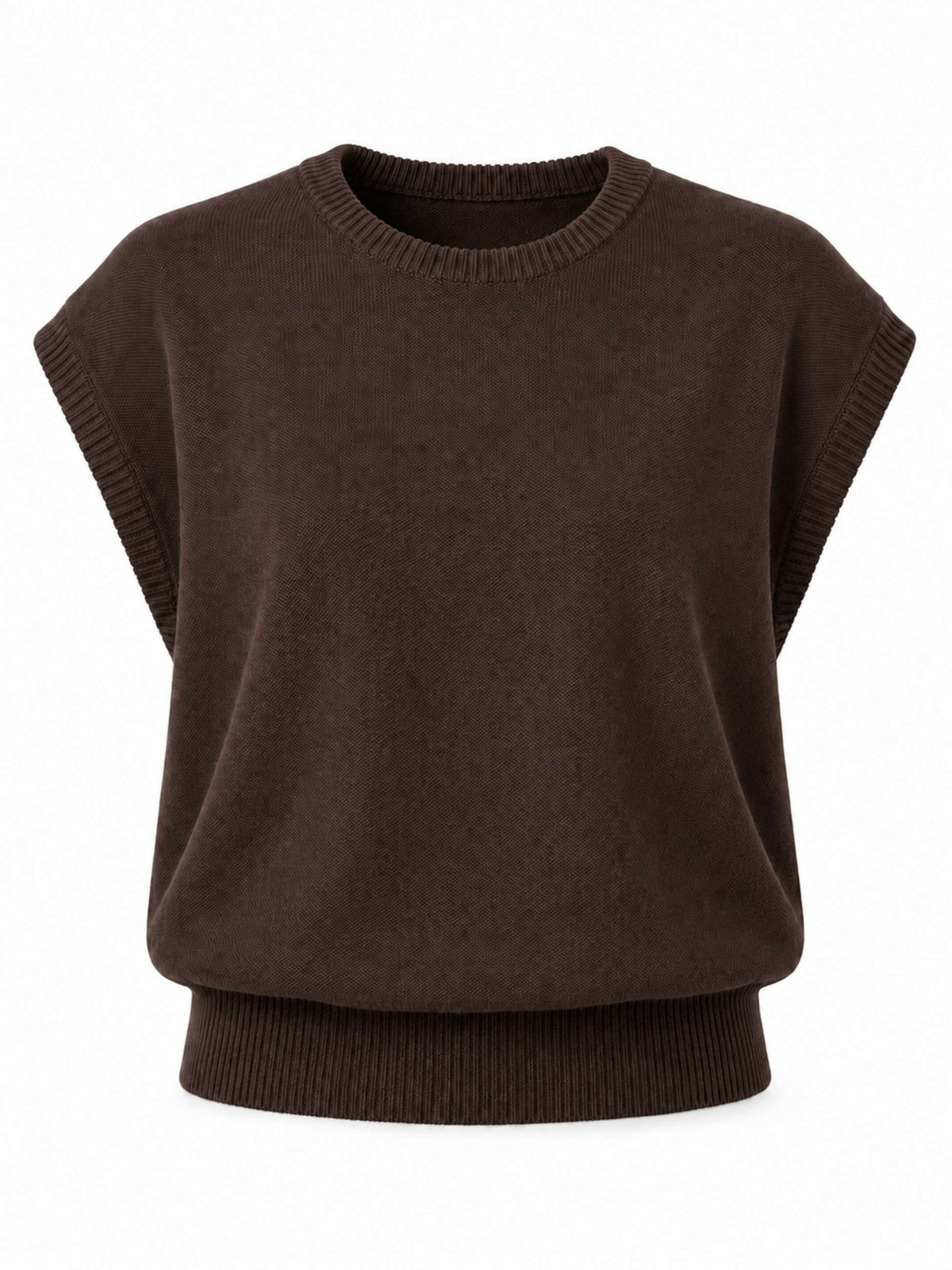 Lee Cotton Knit Vest- Coffee Bean