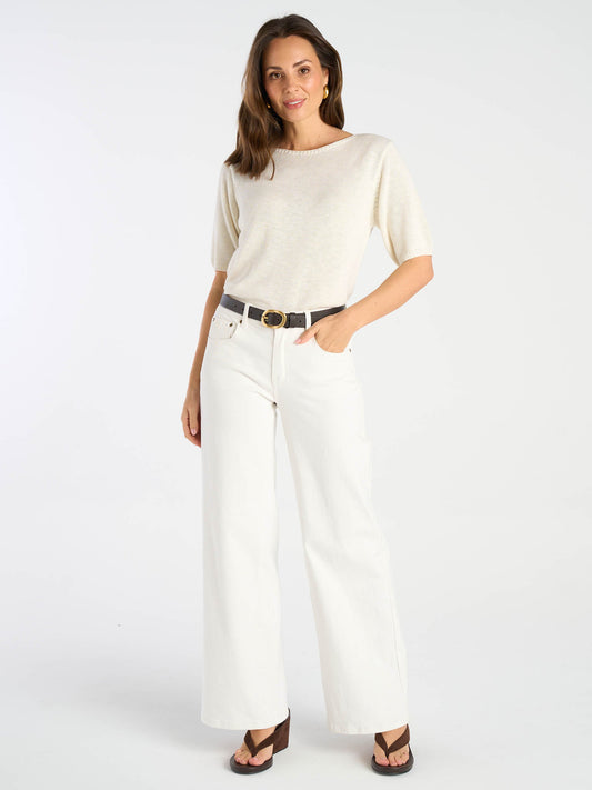 Ashton Wide Leg Jeans - Soft White
