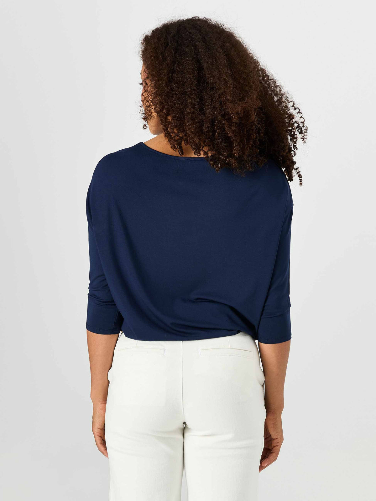 Modal Luxe Layer Tee 3/4 Sleeve - Navy