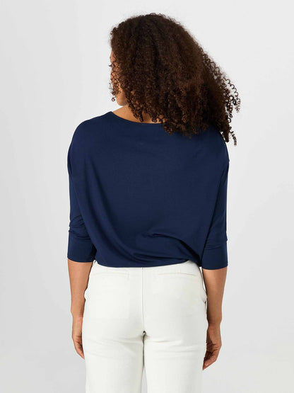 Modal Luxe Layer Tee 3/4 Sleeve - Navy