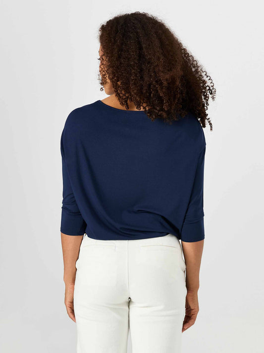 Modal Luxe Layer Tee 3/4 Sleeve - Navy