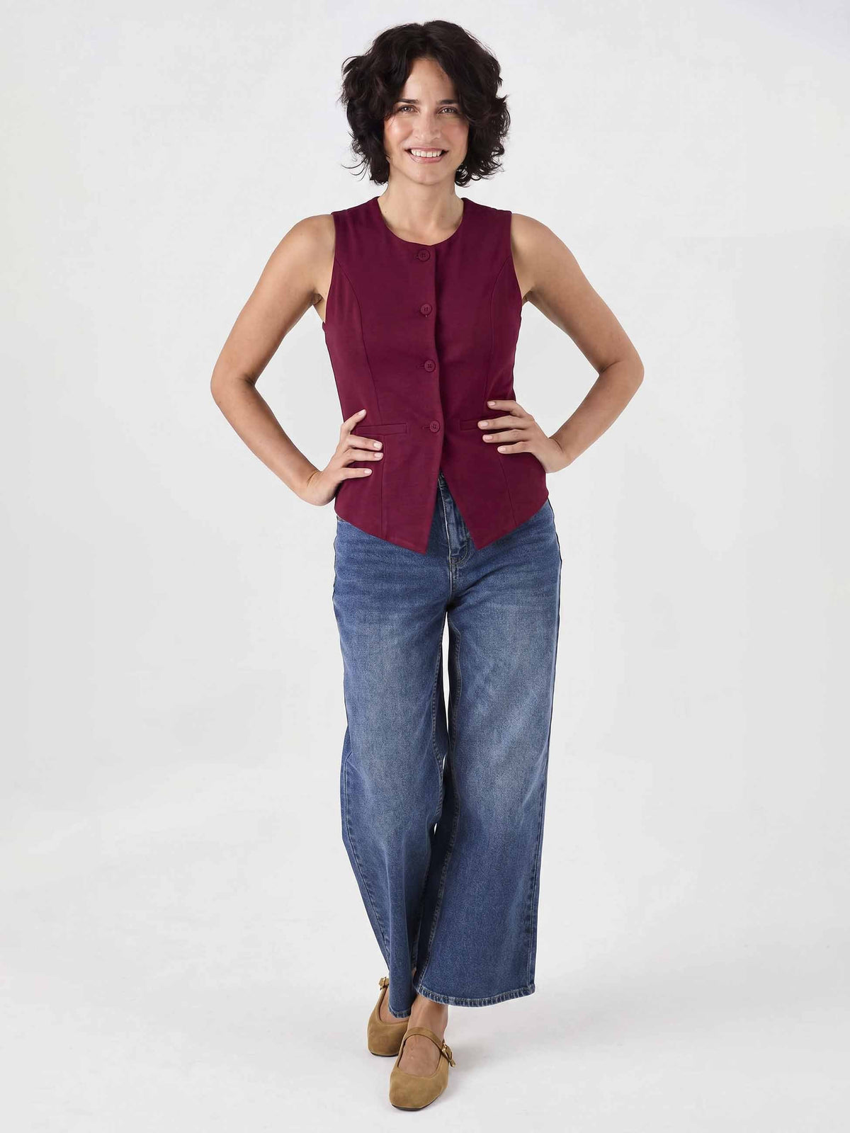 Fitted Waistcoat - Sangria