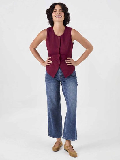 Fitted Waistcoat - Sangria