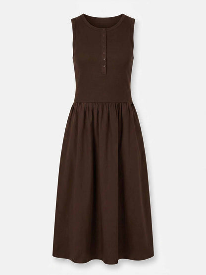 Aria Sleeveless Dress - Coffee Bean