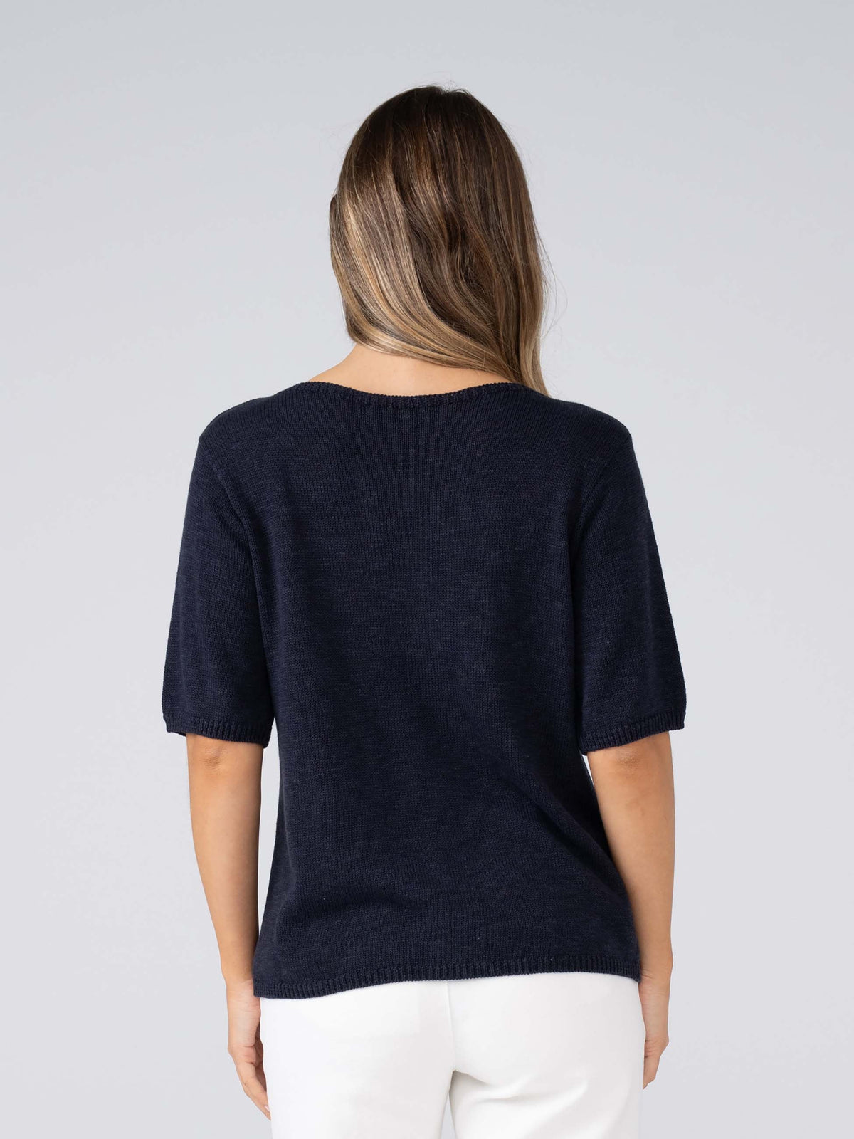 Belle Fine Knit Top - Midnight