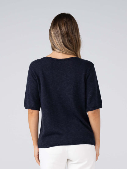 Belle Fine Knit Top - Midnight