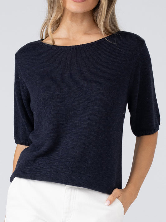 Belle Fine Knit Top - Midnight