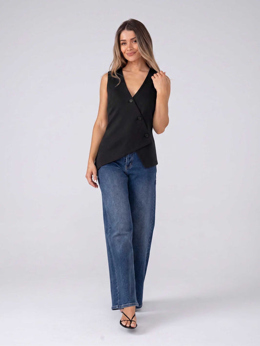 Beck Fitted Waistcoat - Black