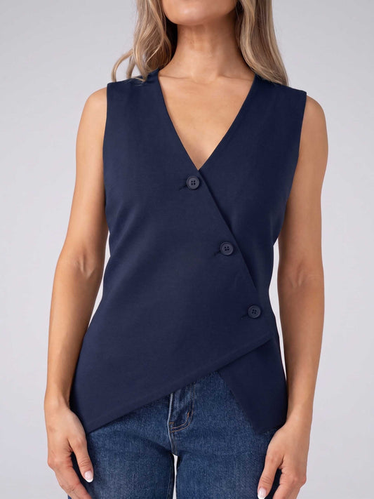 Beck Fitted Waistcoat - Navy