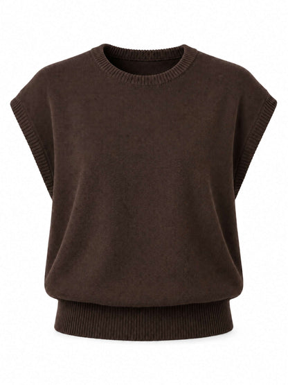 Lee Cotton Knit Vest- Coffee Bean
