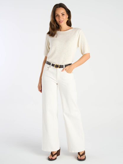 Ashton Wide Leg Jeans - Soft White