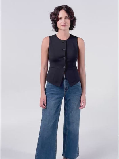 Fitted Waistcoat - Black